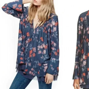 Free People Pebble Crepe‎ So Fine Tunic Top XS